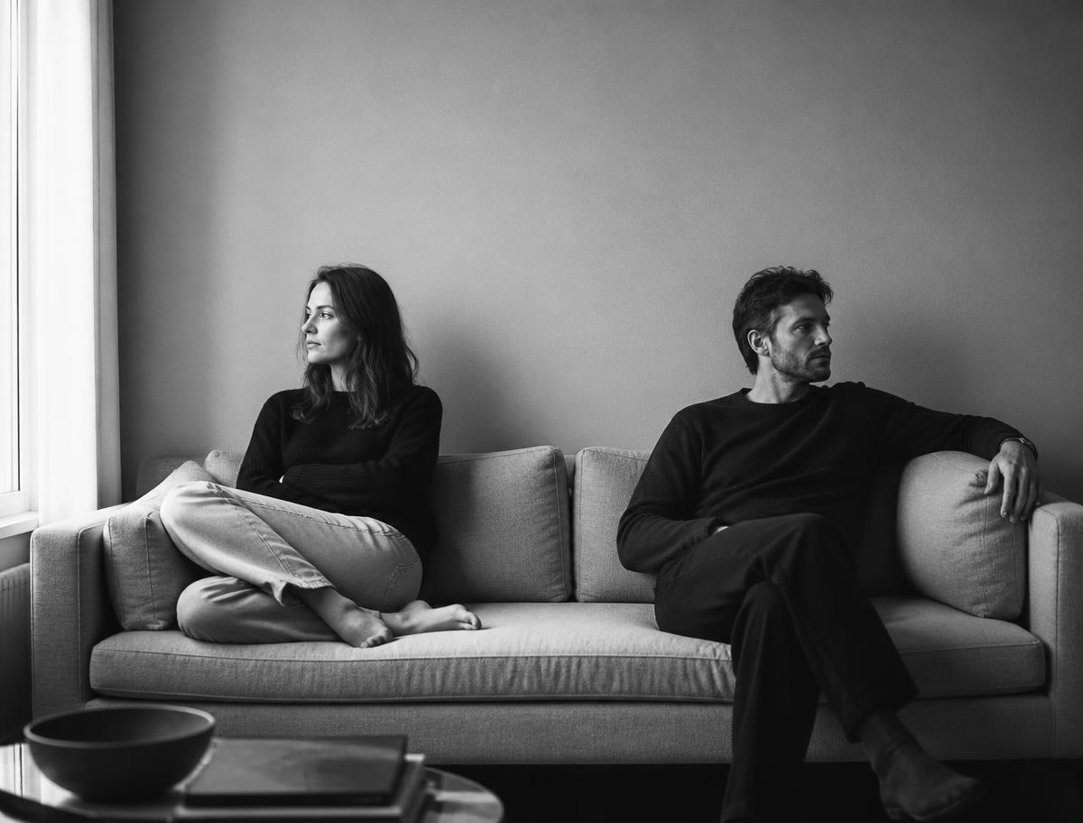 Couple seated together after couples counseling in Nashville